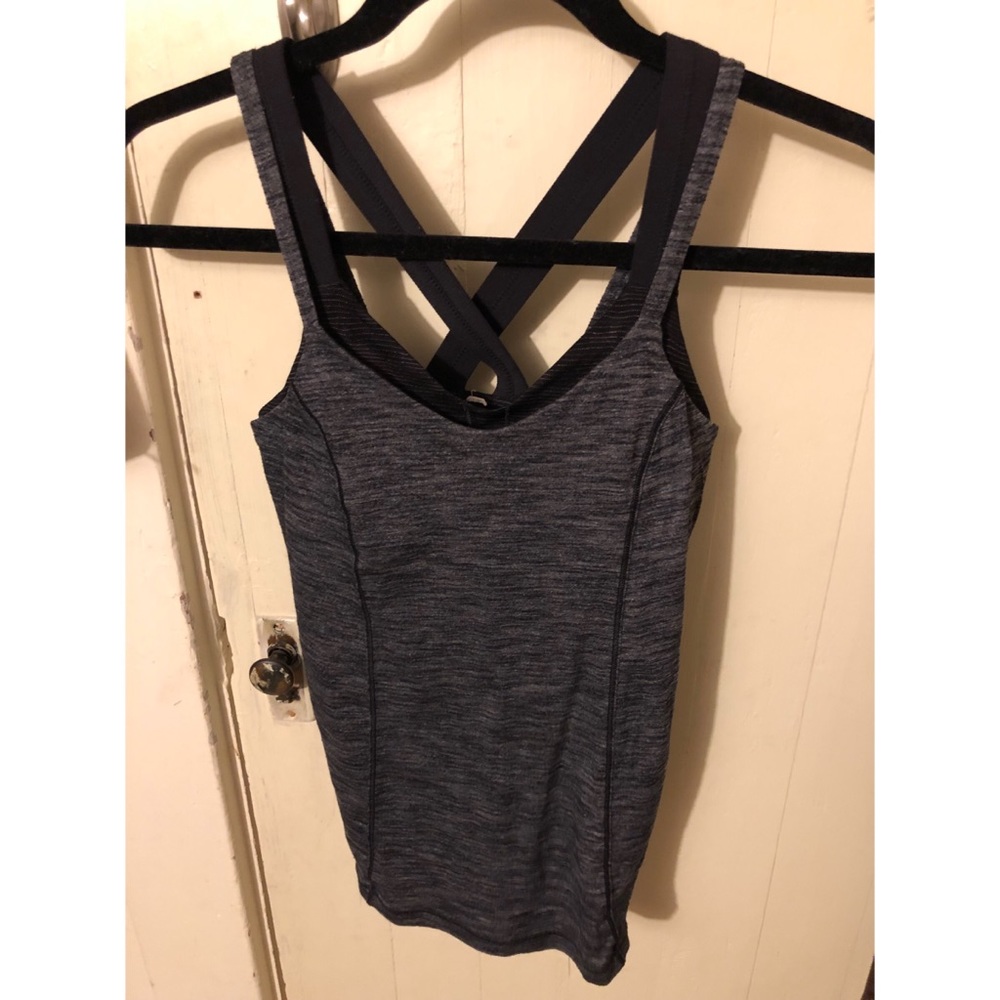 Grey/black double-strap lululemon tank